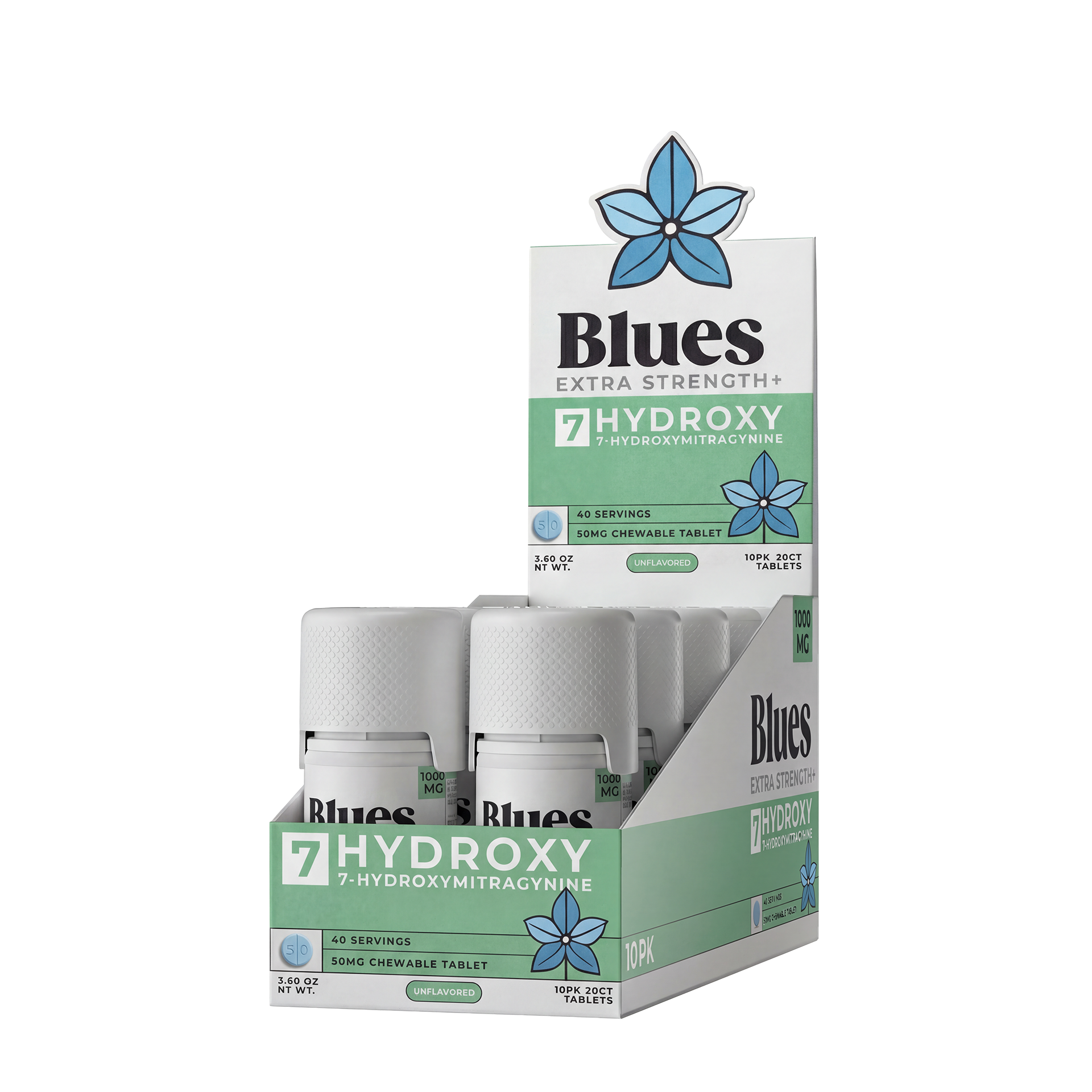 Blues 20ct Bottle Display (50mg Tablets)